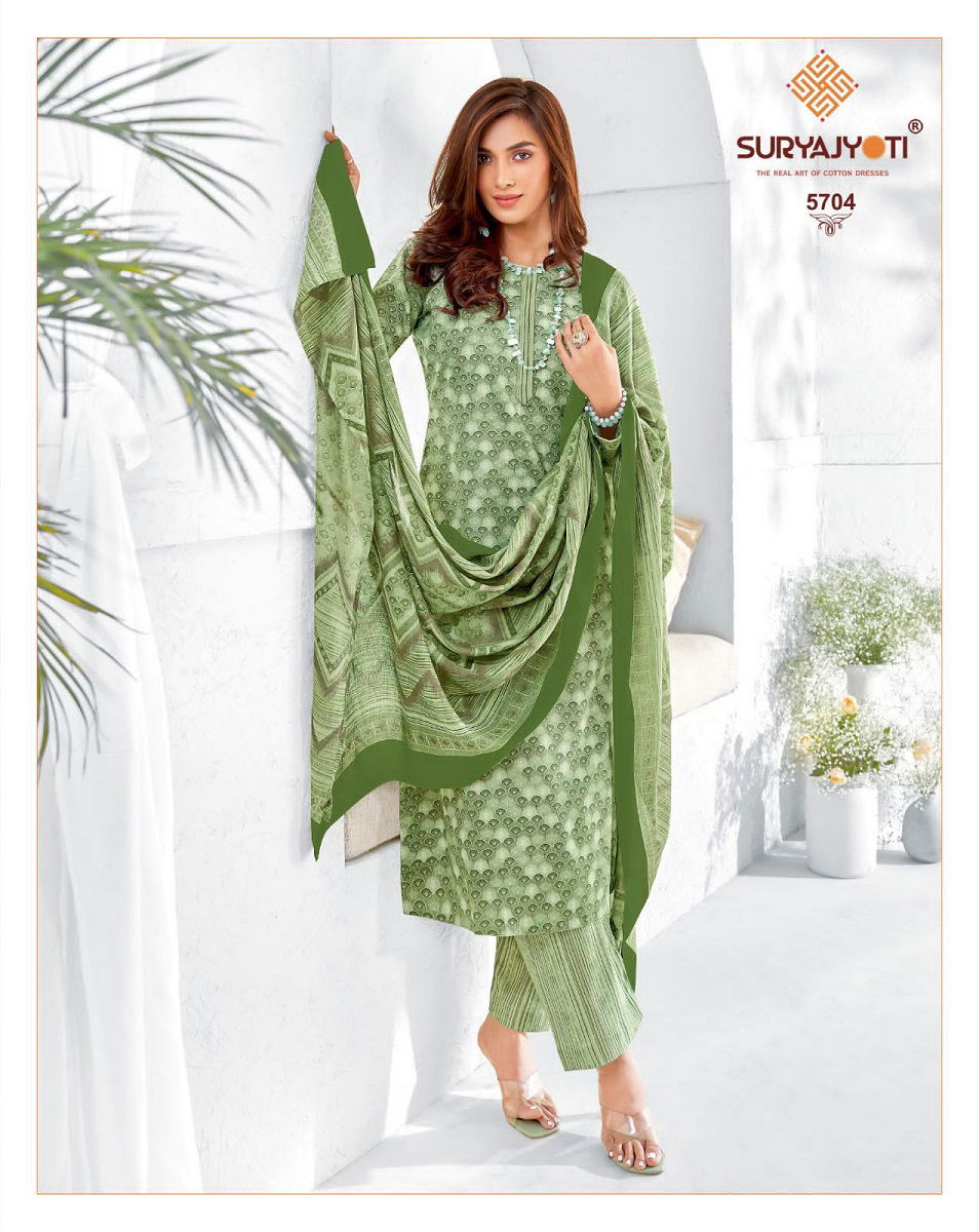 Suryajyoti Trendy Cotton 57 Printed Cotton Dress Material
